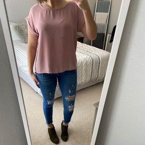 Mauve Chiffon Short-Sleeved Top